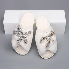 Load image into Gallery viewer, Fluffy Slippers Women Starfish Lobster Decor (3-4 weeks shipping)
