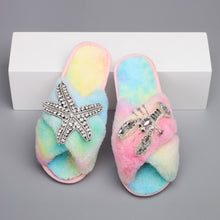 Load image into Gallery viewer, Fluffy Slippers Women Starfish Lobster Decor (3-4 weeks shipping)
